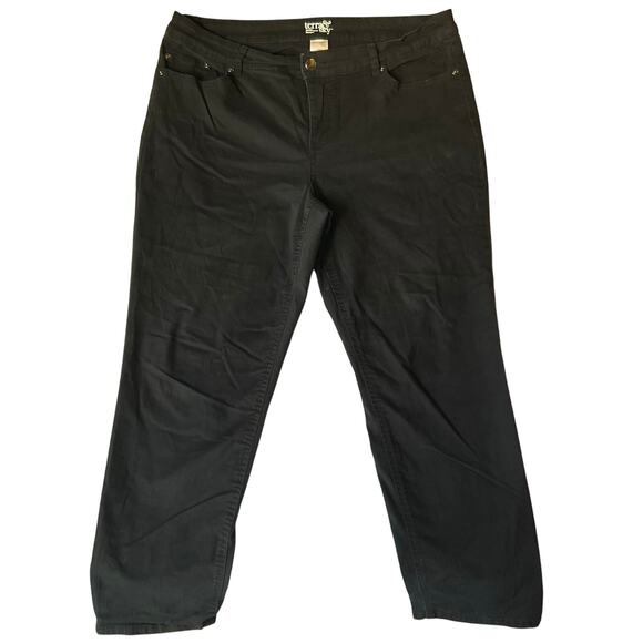 Terra & Sky Women Jeans size 16W Petite Black Mid Rise Stretch Straight Fit - Picture 1 of 11